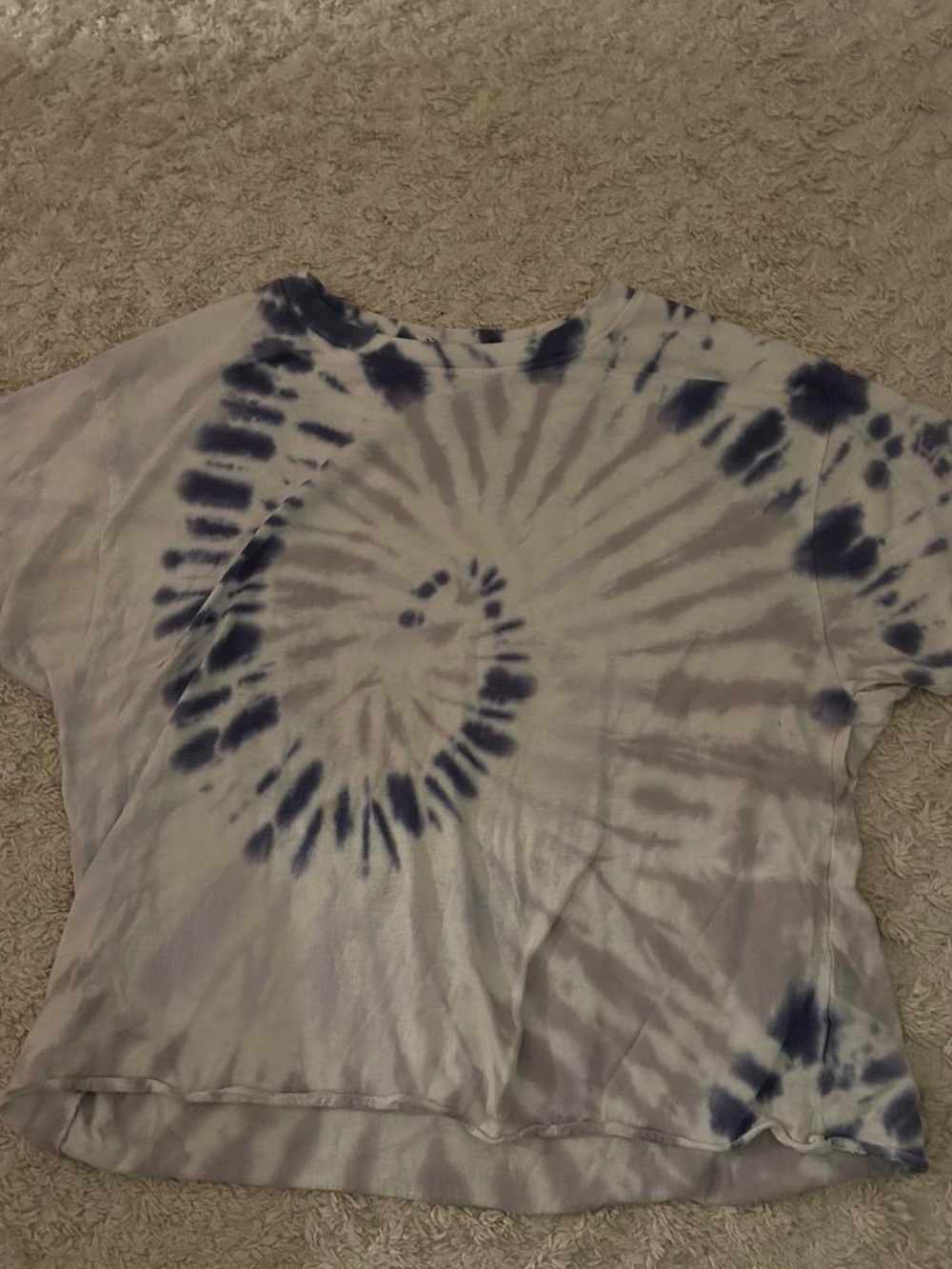 Marshalls White and Navy Tie-Dye Short Sleeve Tee